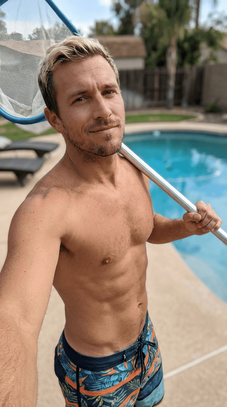 Pool Boy — Film your backyard or pool and we'll add the pool boy who "came to clean the pool." Send it to your partner and wait.